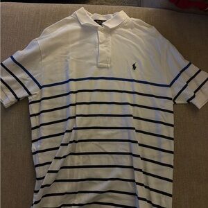 Polo by Ralph Lauren Men's Shirt in White and Navy Stripes
